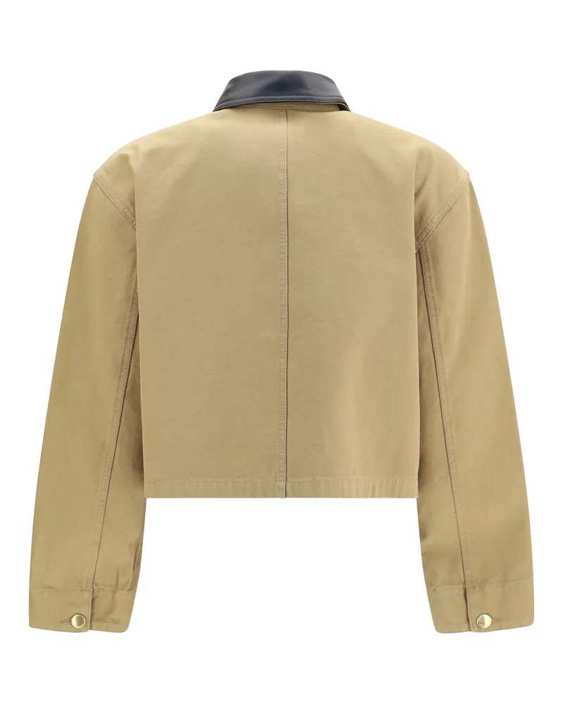 Balenciaga Cropped Heavy Cotton Jacket — Beige Beige