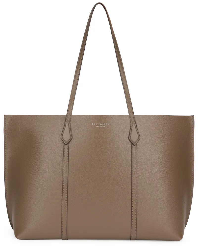 Tory Burch Women's Tote Bag Perry Leather Wild Mushroom Calfskin Brown
