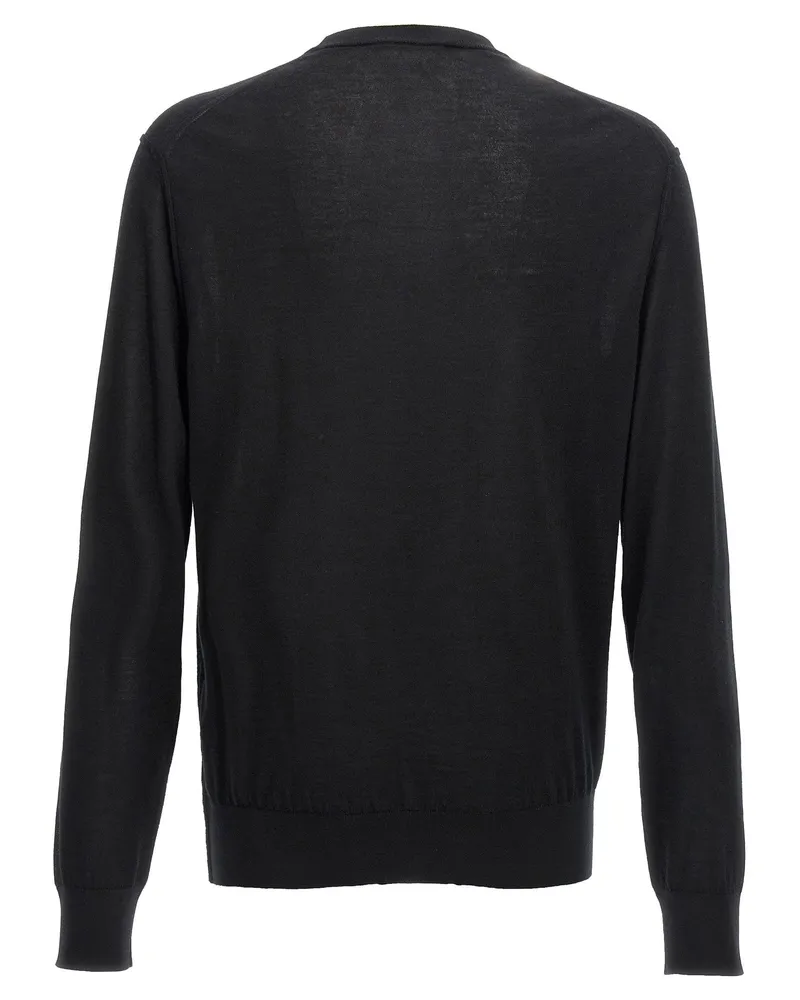 Dolce & Gabbana Logo-Embroidered Cashmere Sweater — Black Black