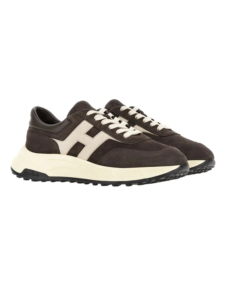 Hogan Men's Sneakers Hyperlight Brown Exterior: Calfskin Trainers Brown
