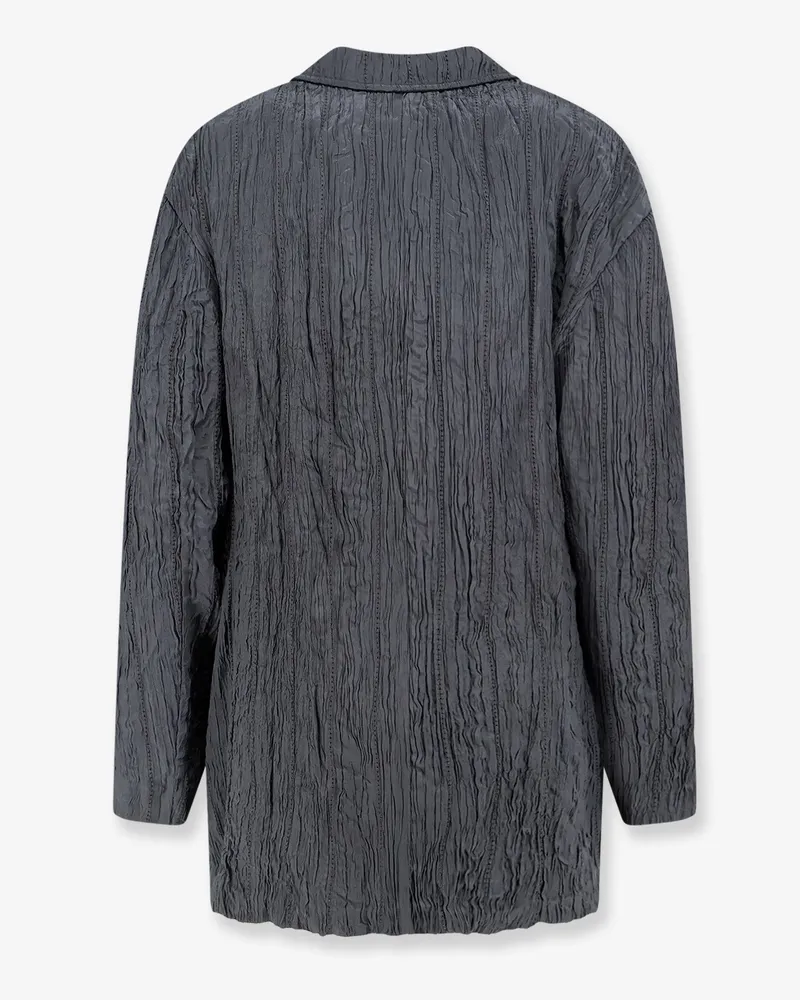 ALYSI Women's Blazer Wrinkled Grey Viscose Blazers Jacket Gray