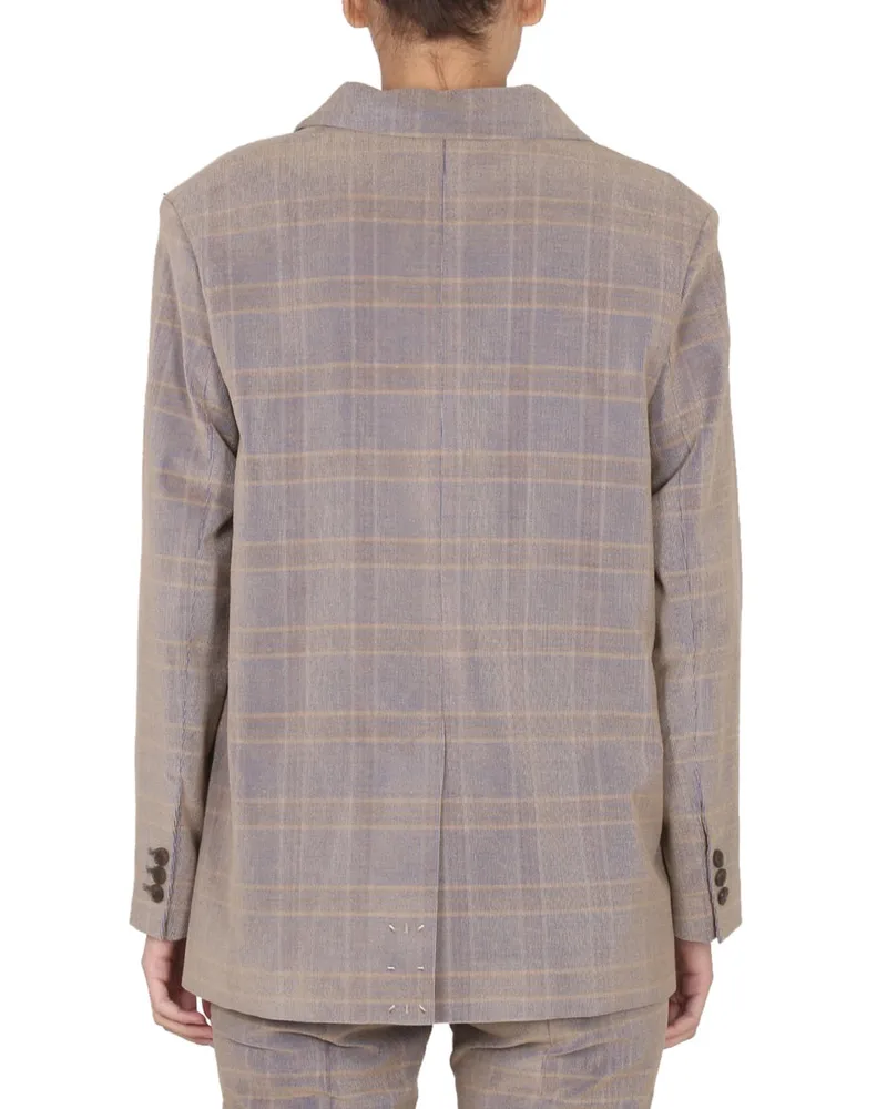 McQ Mirror Lapel Oversize Blazer — Beige Beige