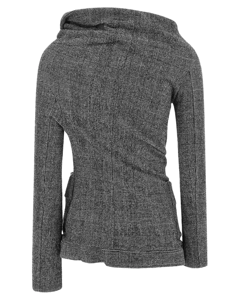 Junya Watanabe Asymmetrical Deconstructed Wool Blazer — Charcoal Charcoal