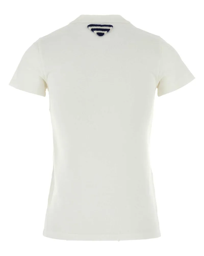 Prada Women's White Cotton T-Shirt Bianco T-shirts And Polos White