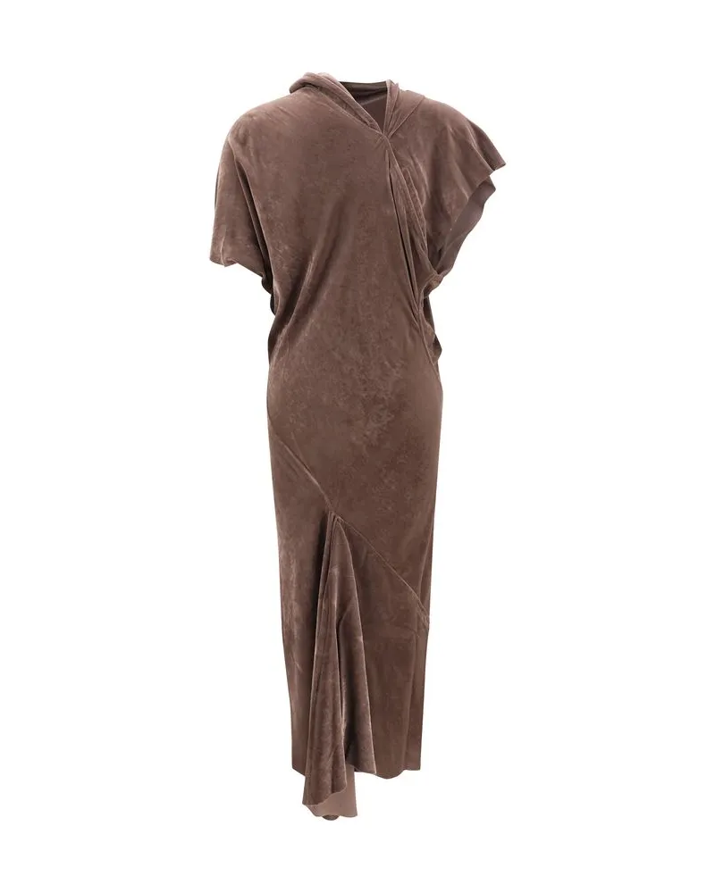 Rick Owens Women's Beige Viscose Casual Dress Brown Brown
