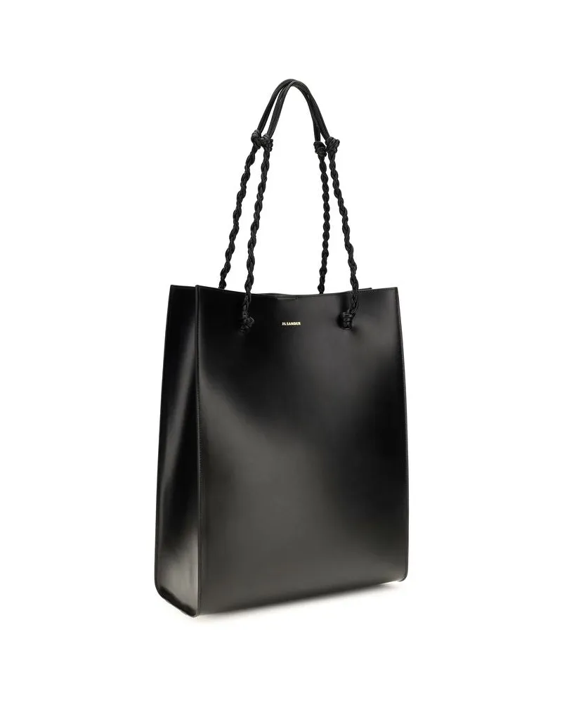 Jil Sander Women's Black Calf Leather Bos Taurus Shoulder Bag Black