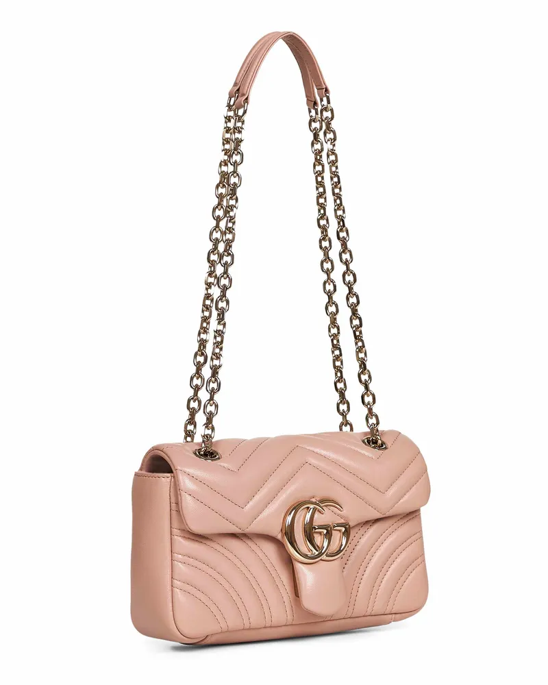 Gucci Women's Shoulder Bag Gg Marmont Pinky Beige Pink Lambskin Handbags Hand Pink