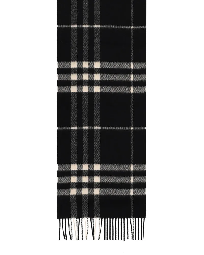 Burberry Check Scarf — Black Black