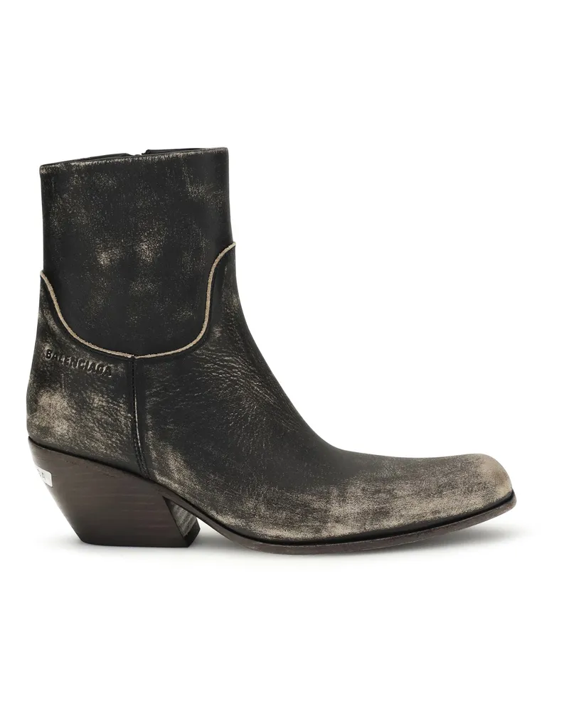 Balenciaga Women's Ankle Boots Memphis Black-Beige Calf Leather (bos Taurus) Black/beige Black