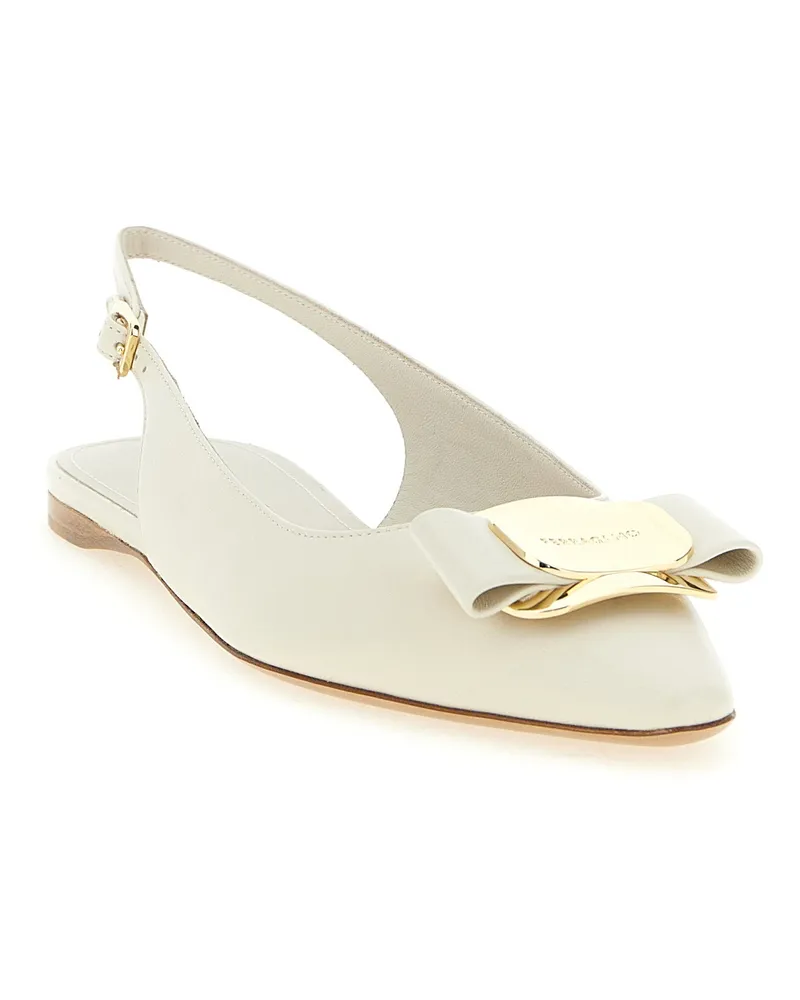 Ferragamo Zelmy Slingback Flat — Cream Cream