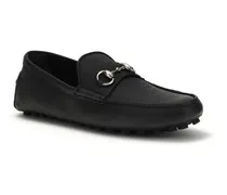 Men's Horsebit Driver Loafers Black-Black Calf Leather Bos Taurus Black/black