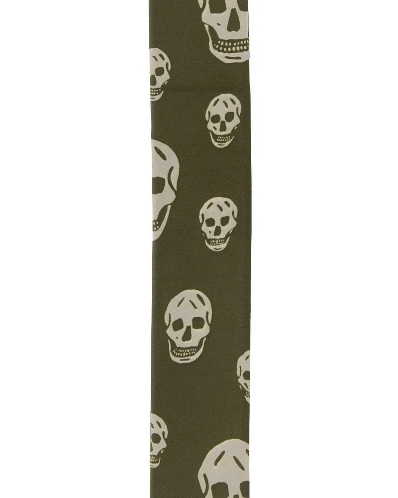Alexander McQueen Women's Printed Silk Foulard Oliveolive Exterior: Sciarpe E Scarfs Green