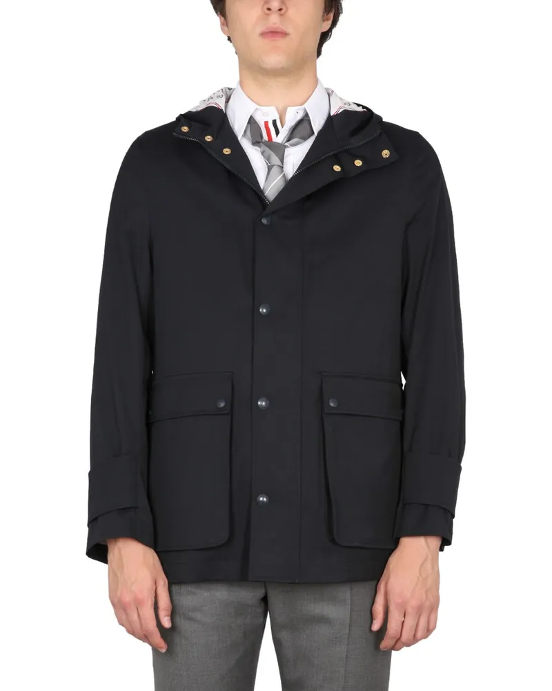 Thom Browne Nylon Parka — Blue Blue