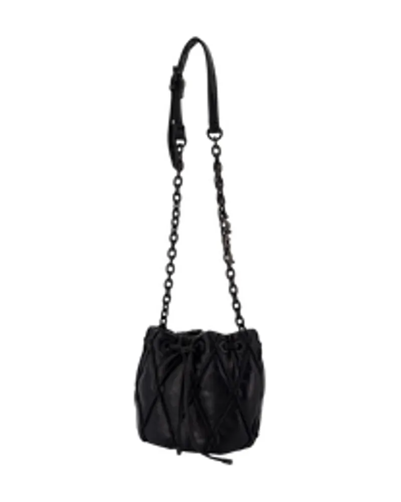 Diesel Women's Charm-D Small Purse -  Cotton Black Bags Handbags-Purses Black