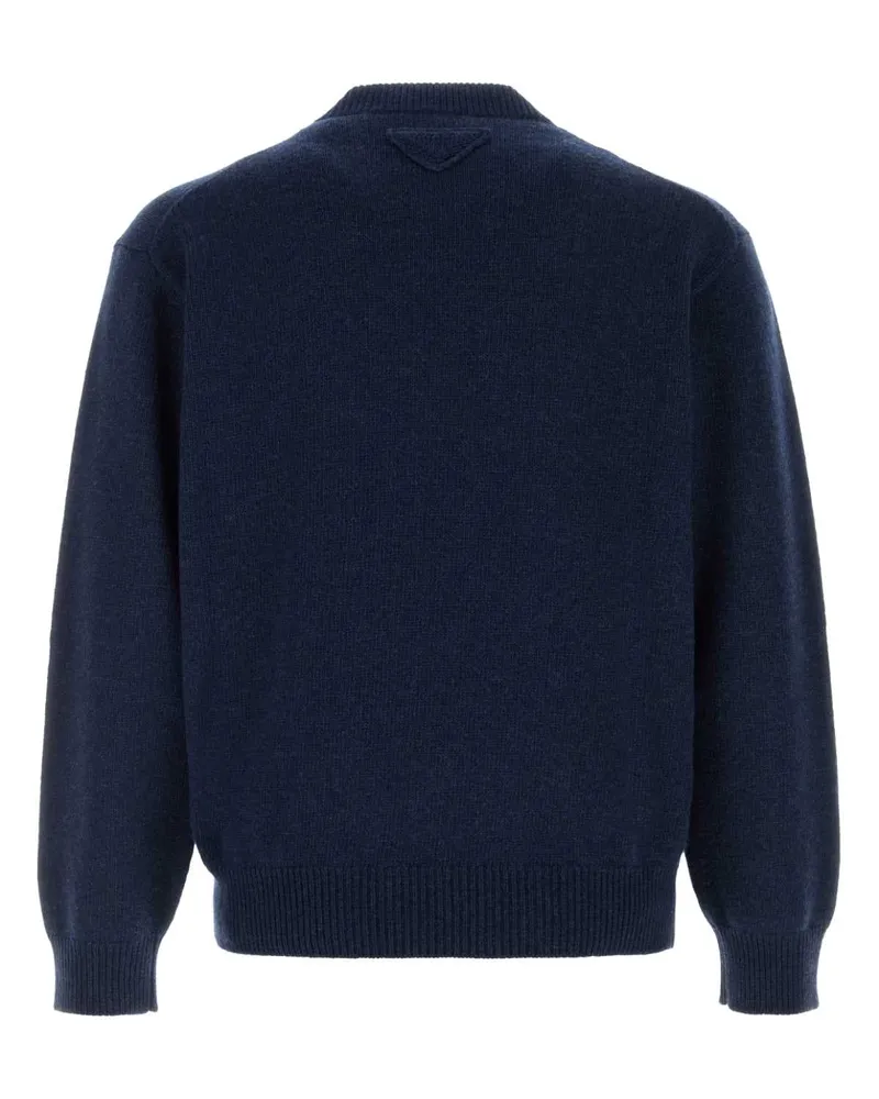 Prada Cashmere Crew-Neck Sweater — Navy Navy