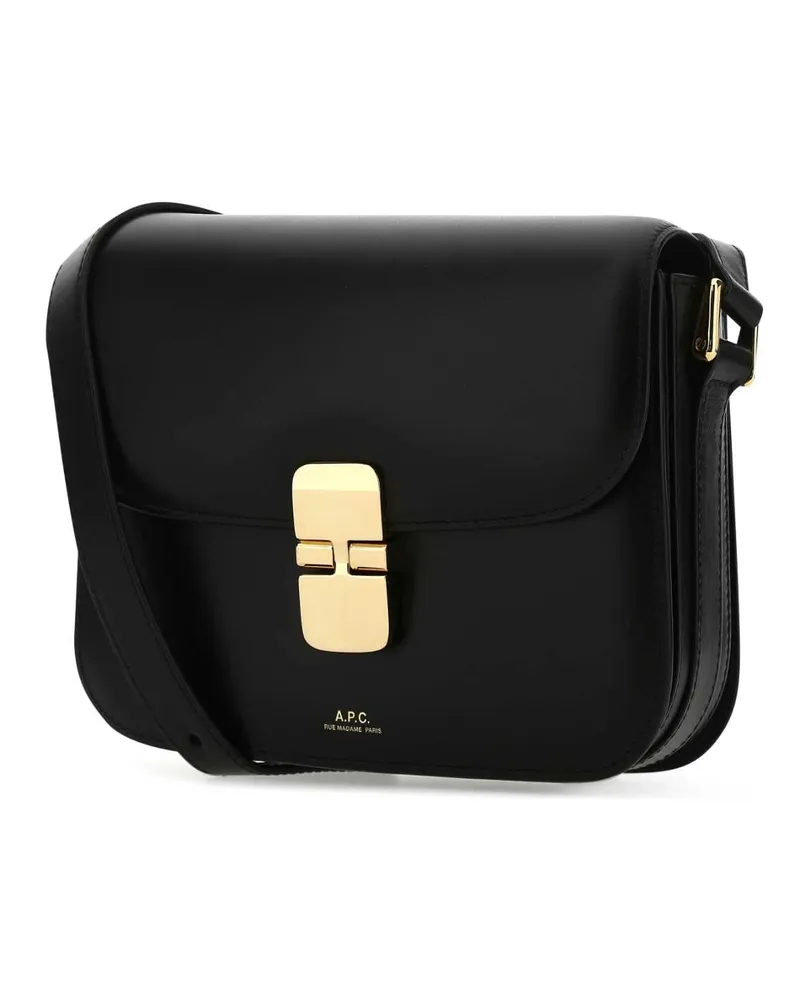 A.P.C. Women's Black Leather Small Grace Crossbody Bag Lzz Vache Borse A Mano Black