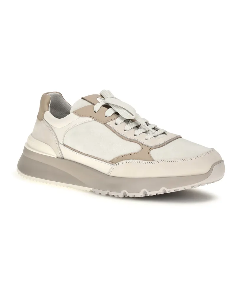 Brunello Cucinelli Men's Leather Sneakers Optical+panama+tofu+beige Optical+panama+tofu+beige
