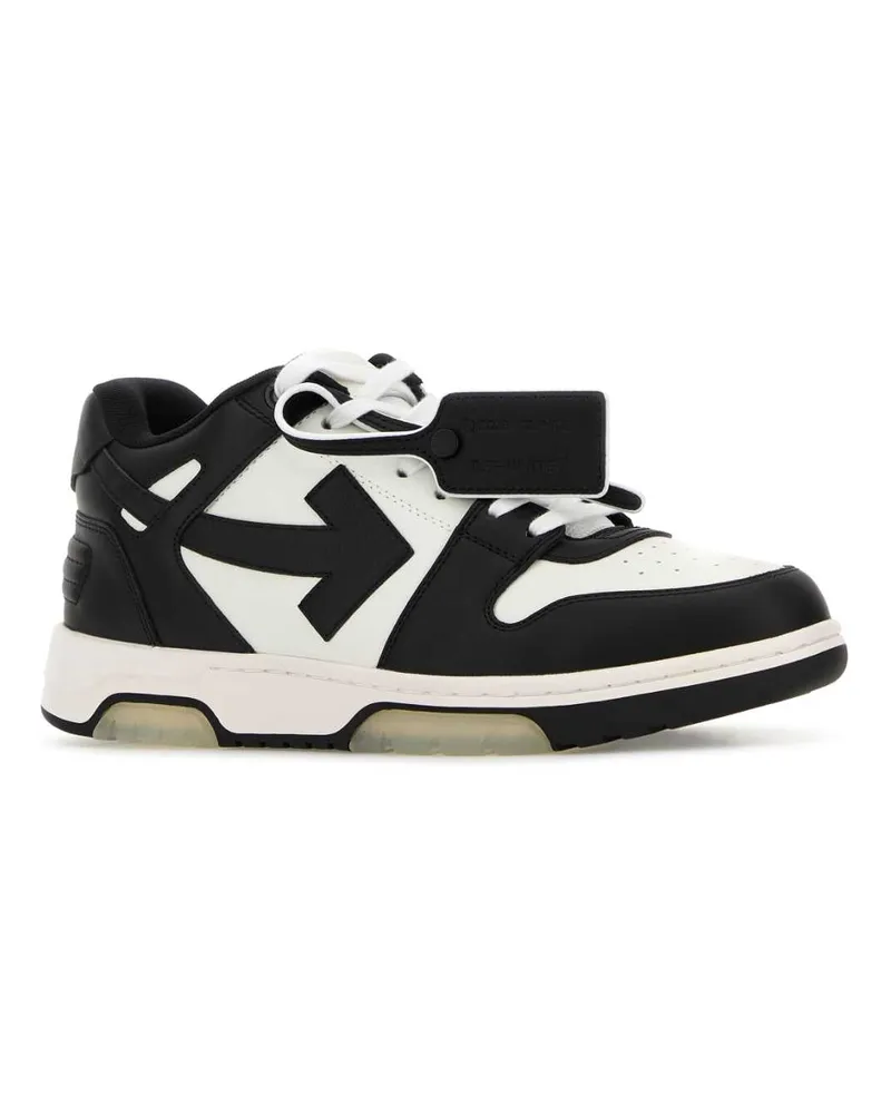 OFF-WHITE Men's Two-Tone Leather Out Of Office Sneakers White-Black White/black White