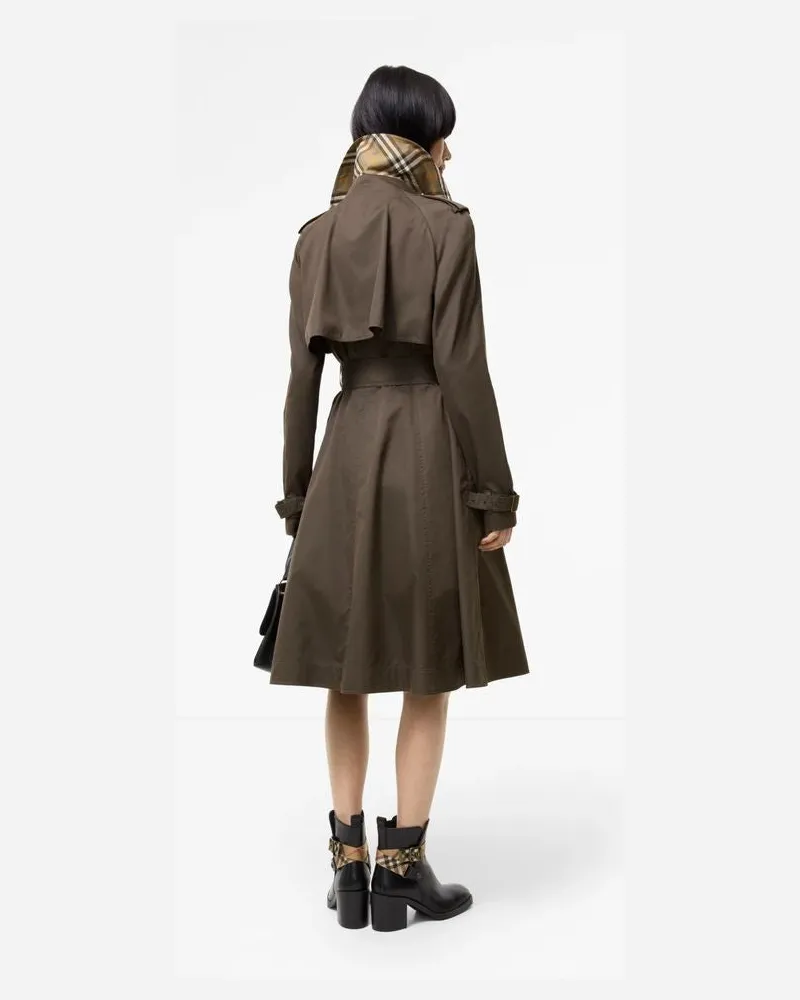 Burberry Double-Breasted Wool Blend Coat — Brown Brown