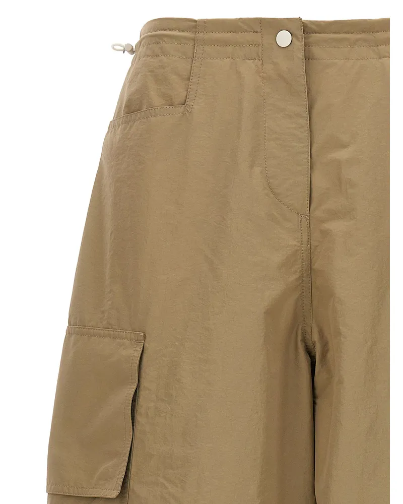 Palm Angels Nylon Parachute Cargo Pants — Beige Beige