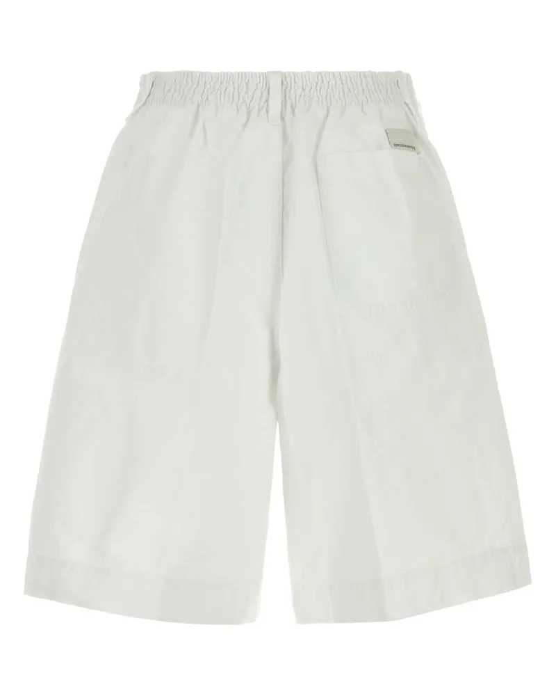 nine:inthe:morning Men's White Cotton Otto Bermuda Shorts Bianco Exterior White