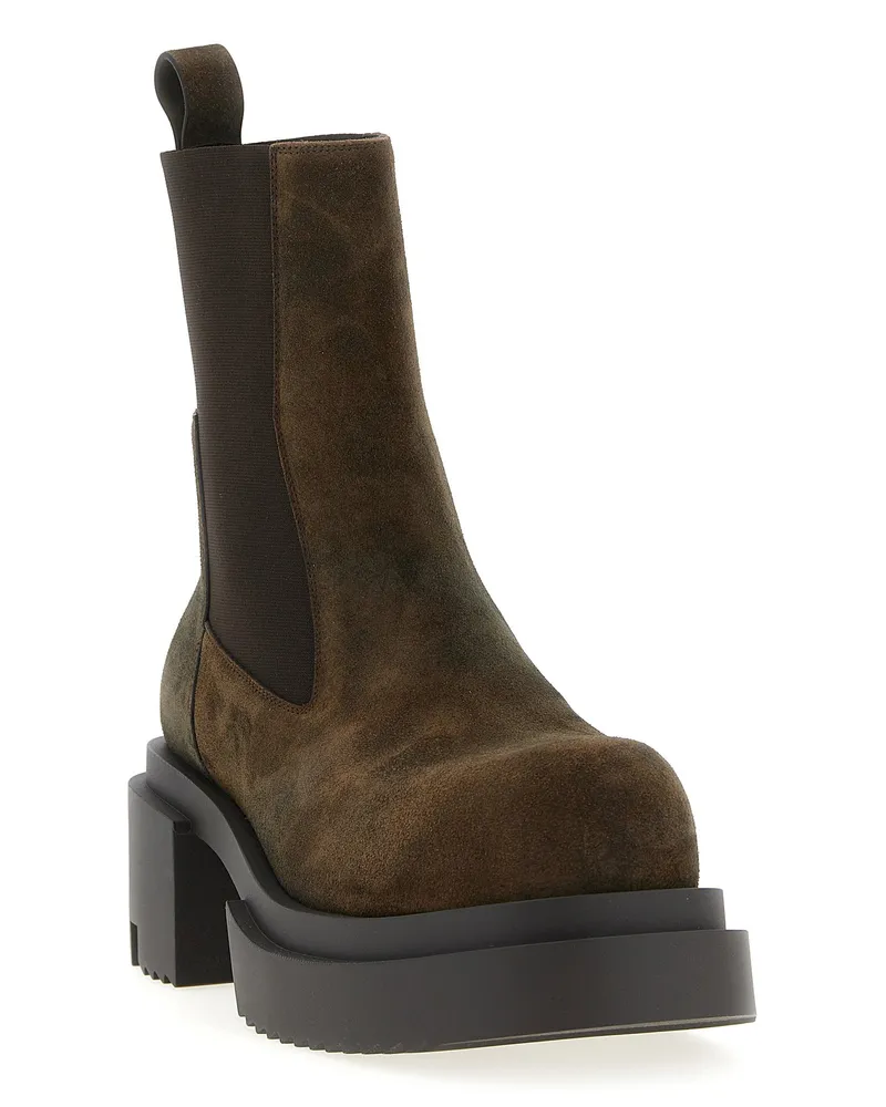 Rick Owens Beatle Bogun Ankle Boot — Brown Brown
