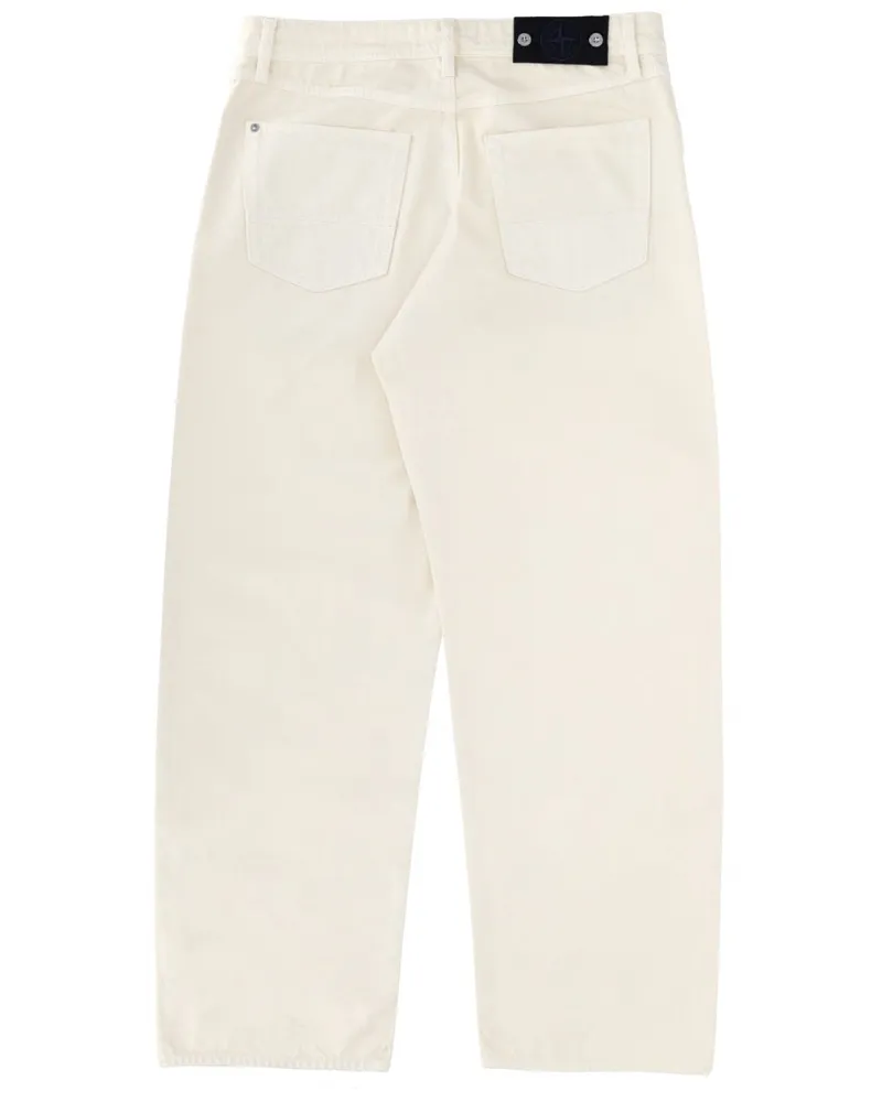 Stone Island 100% Cotton Jeans — Ivory Ivory