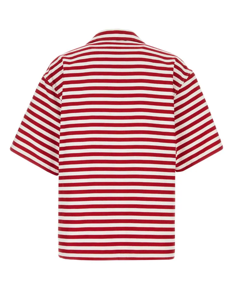 Gucci Men's Embroidered Cotton Blend Shirt Red-White-Mc Camicie Red/white/mc Red