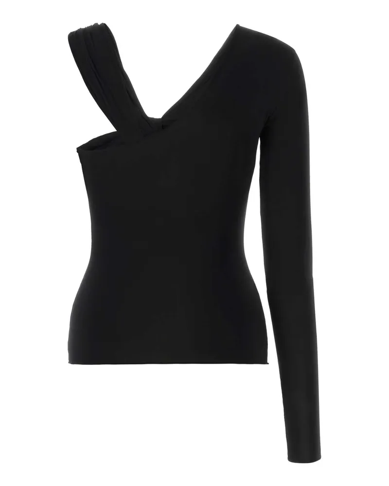 Nensi Dojaka Women's Black Stretch Viscose Top Exterior: Elastane Maglie Black