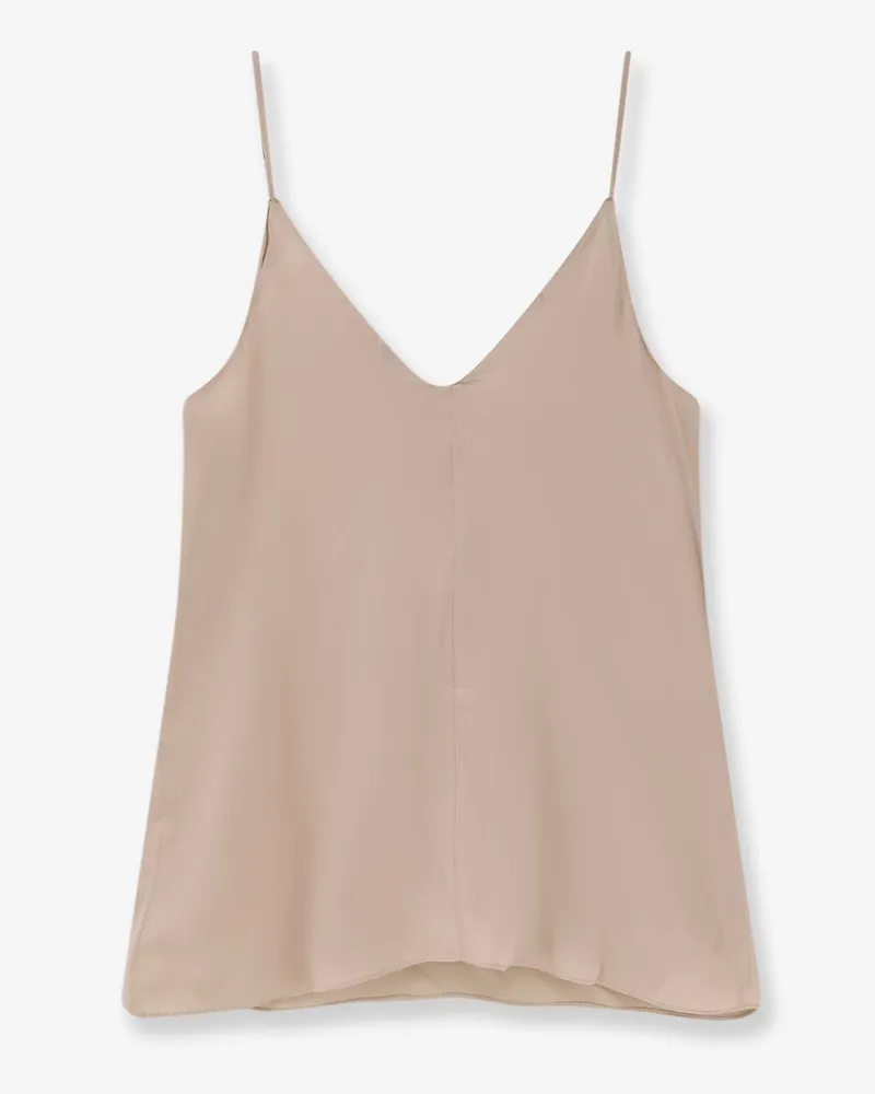 Brunello Cucinelli Women Stretch Silk Top Beige T-Shirts & Jerseys Beige