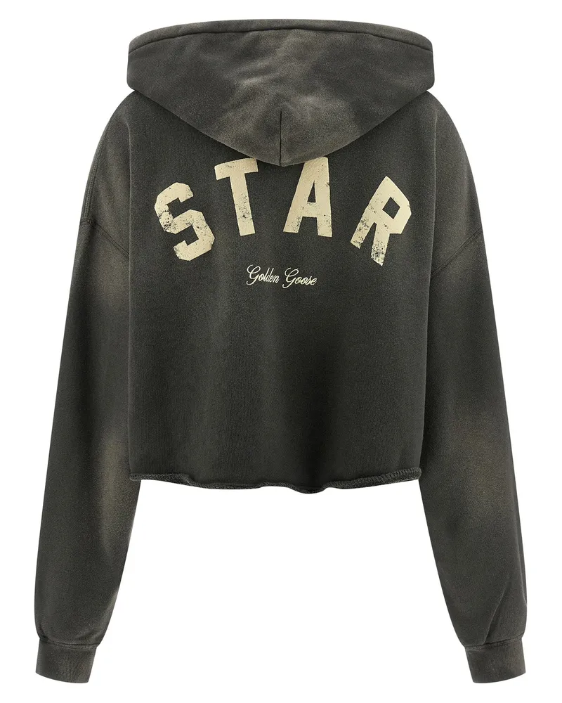 Golden Goose Delavé Cotton with Star Print Hoodie — Gray Gray