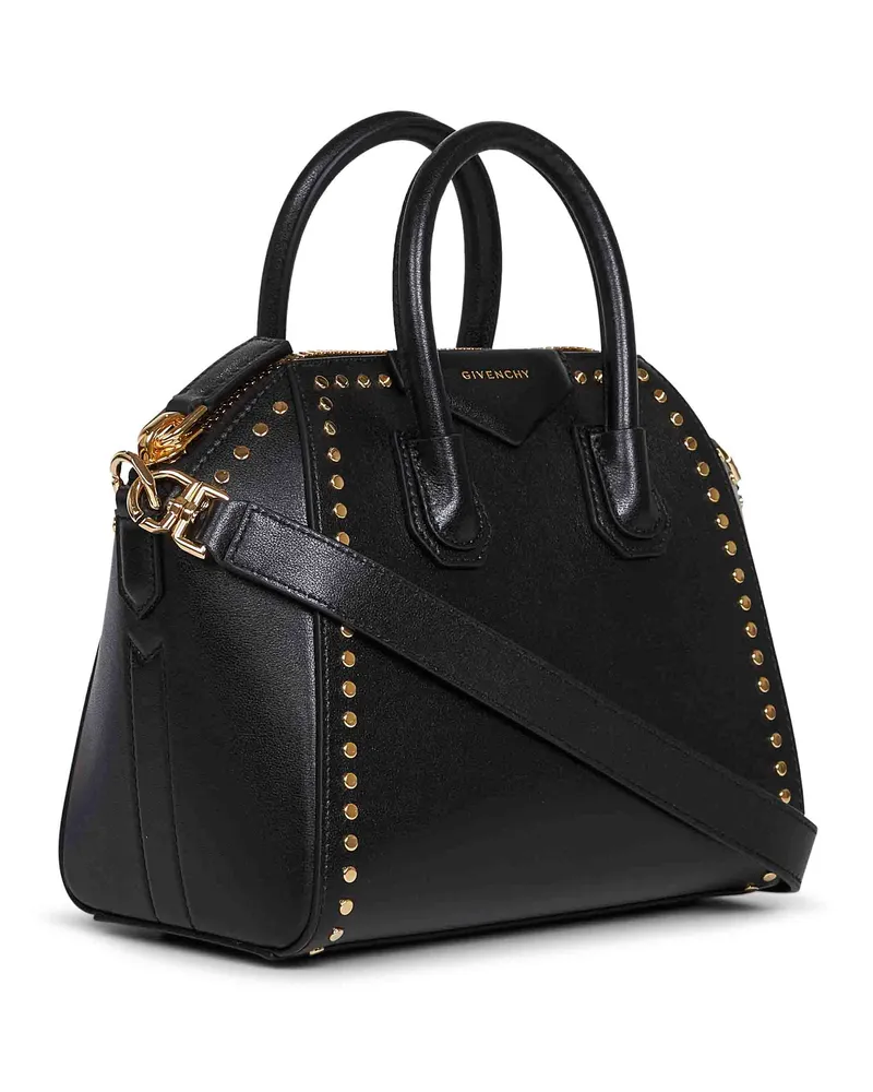 Givenchy Women's Black Antigona Mini Studded Handbag Calf Leather Handbags Hand Bags Black
