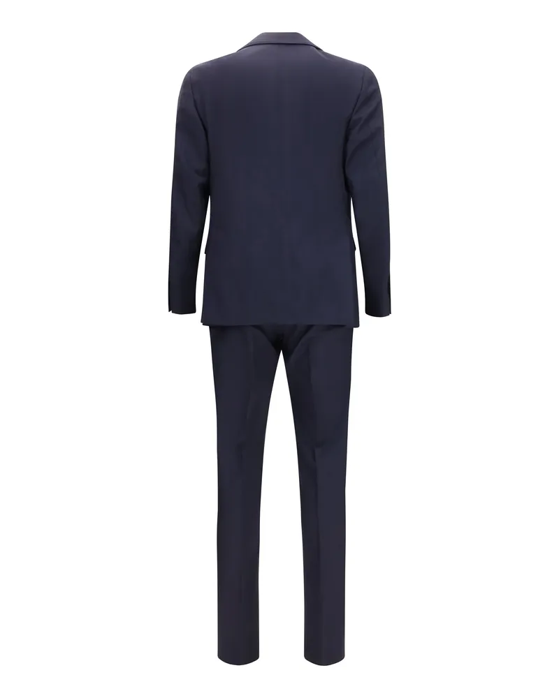 LARDINI Virgin Wool Pant Suit — Navy Navy
