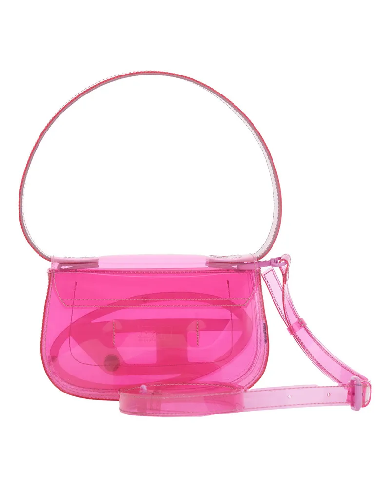 Diesel Women's Shoulder Bag 1dr Pink Thermoplastic Polyurethane Handbags Hand Pink