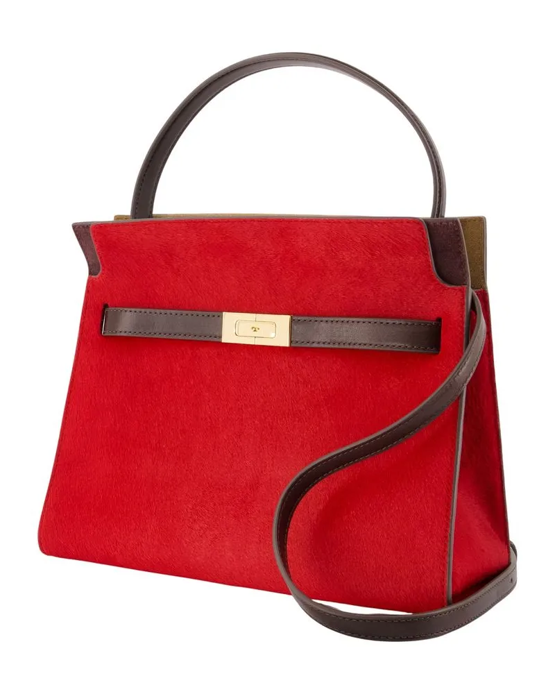 Tory Burch Women's Lee Radziwill Small Double Purse -  Leather Red Calfskin Bags Handbags-Purses Red