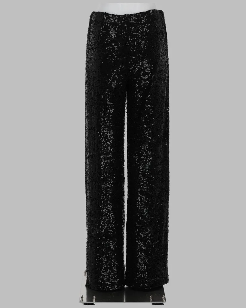 P.A.R.O.S.H. Sequin-Embroidered Trousers — Black Black