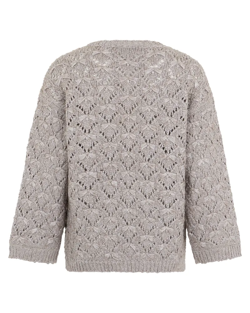 Fabiana Filippi Women's Crew Neck Sweater Grey Melange Nylon Gray