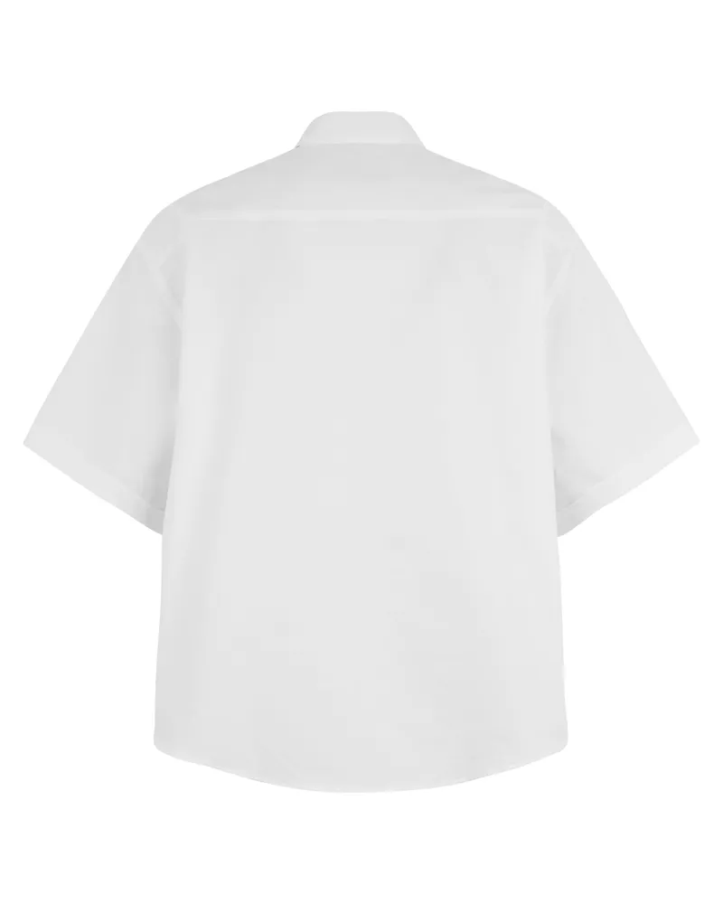 AMI Paris Cotton Short-Sleeve Shirt — White White