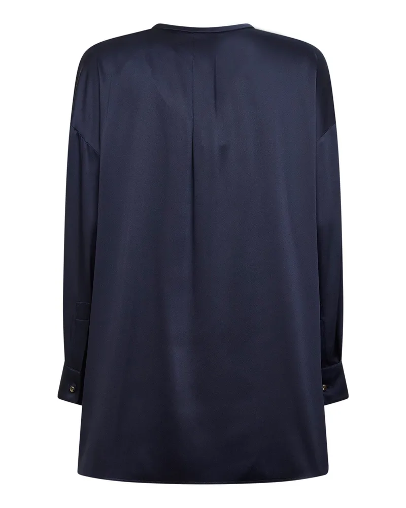 Giorgio Armani Women's Shirt Tunic Silk Blue Blue