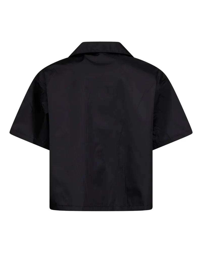 Prada Men's Short-Sleeved Re-Nylon Shirt Black Recycled Polyamide Black