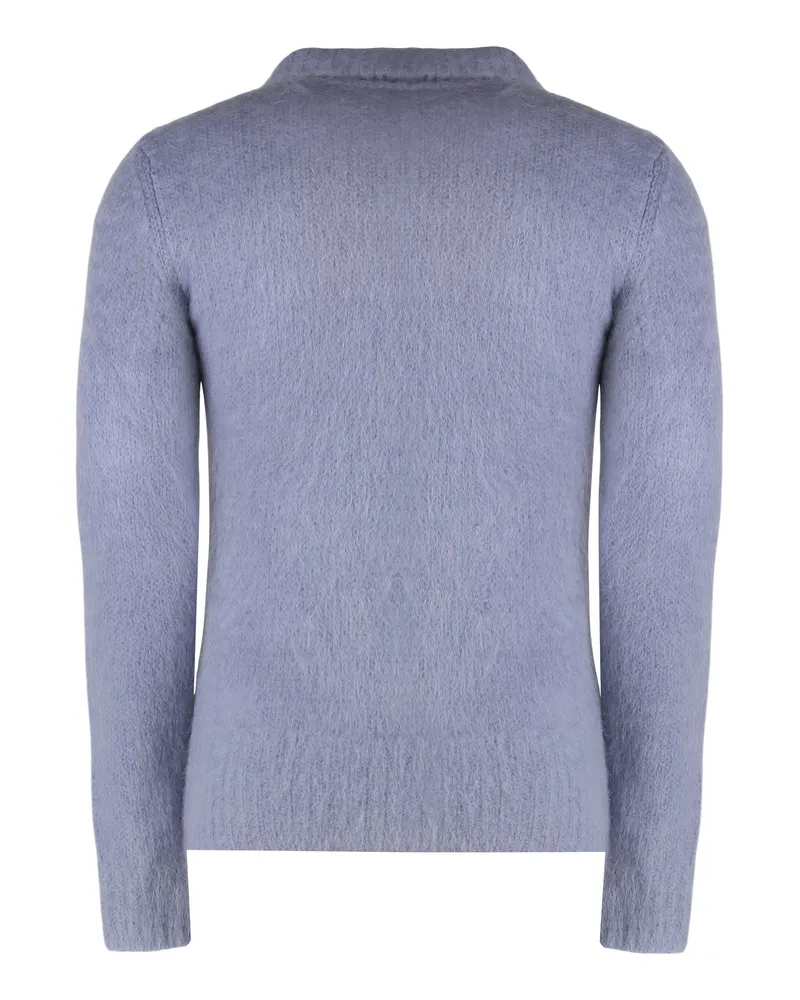Gucci Men's Cardigan Brushed Mohair Wool Lilac Cardigans Sweater Purple