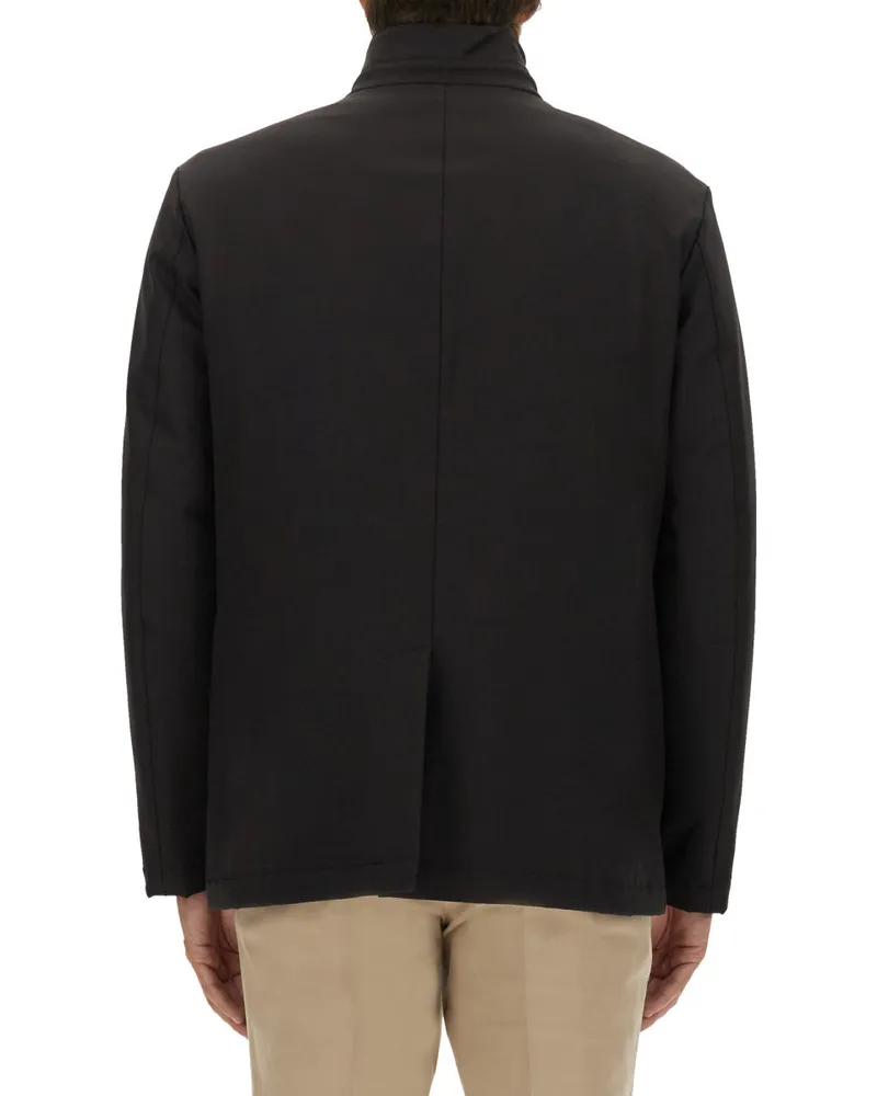 Fay Hook Closure Jacket — Black Black