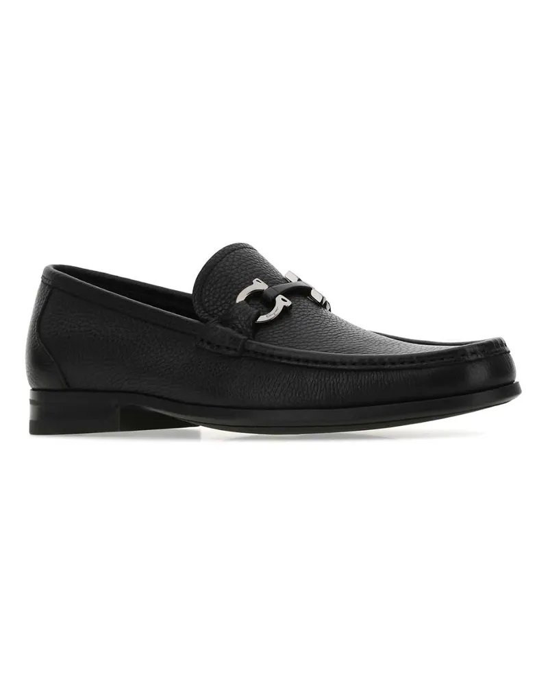 Ferragamo Men's Grandioso Loafer Black Calf Unlined With Black