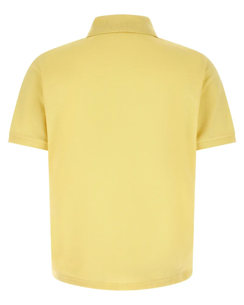 Saint Laurent Men's Bicolor Cotton Polo Shirt Yellow
