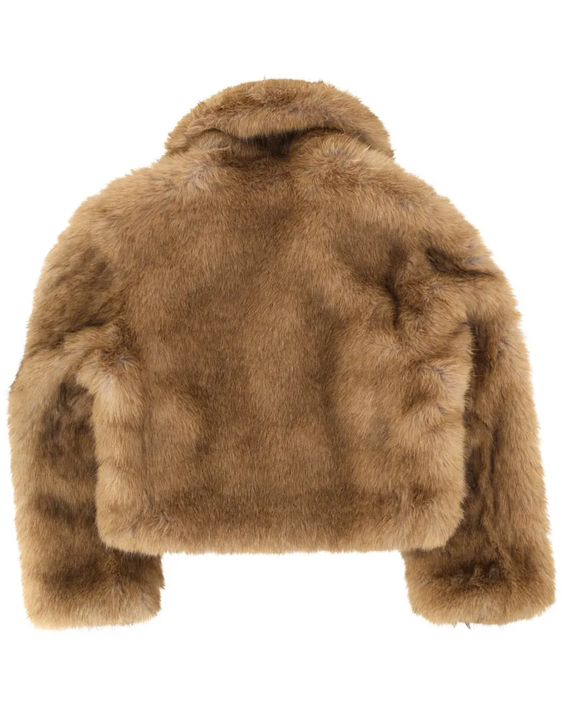 MSGM Eco Fur Jacket — Beige Beige