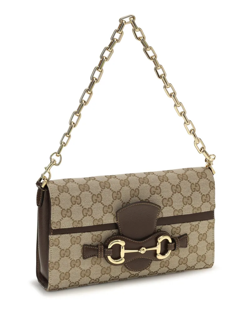 Gucci Horsebit Ristretto Shoulder Bag — Beige Beige