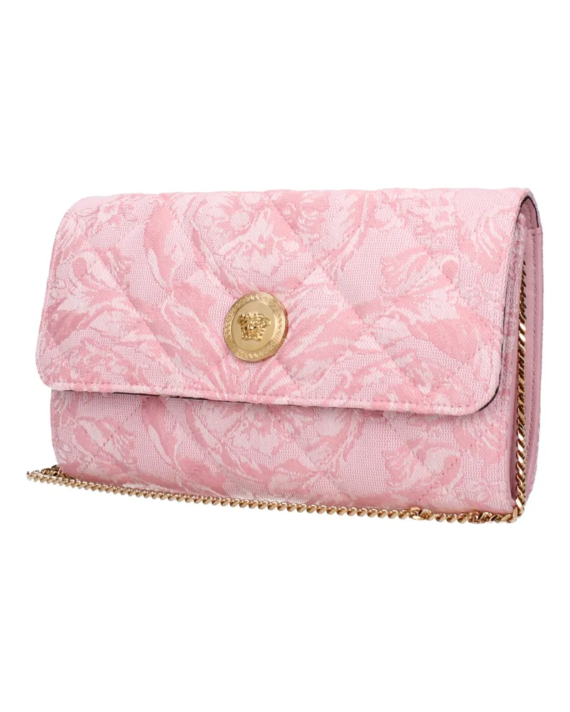 Versace Women's Pink Fabric Clutch Bag Pink