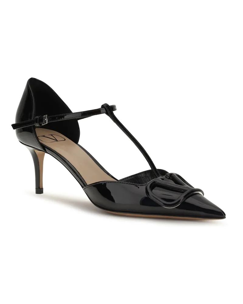 Valentino Garavani Women's Vlogo Signature Dorsay Pumps Nero Calf Leather Bos Taurus High Heel Shoes Nero