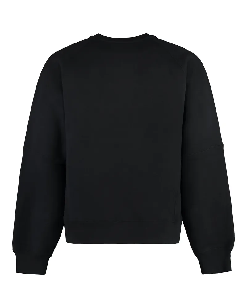 Saint Laurent Men's Crew-Neck Cotton Sweatshirt Black Sweatshirts Sweater Black