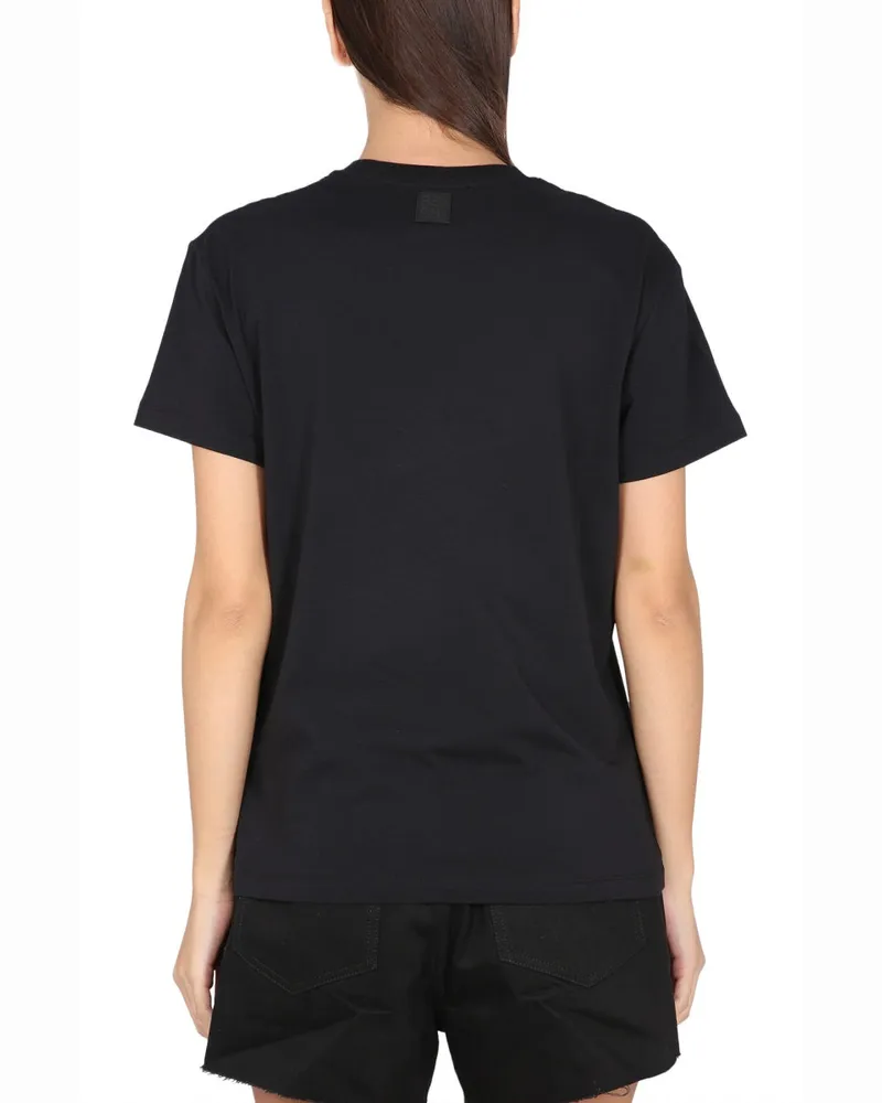 Raf Simons Crewneck Logo Print T-Shirt — Black Black